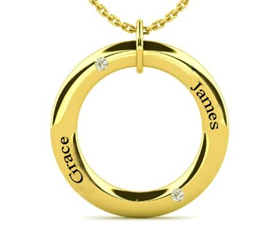 Personalized Ring Shape Name Necklace