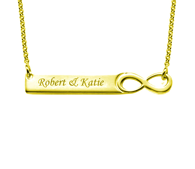 Infinity Style Flat Bar Necklace
