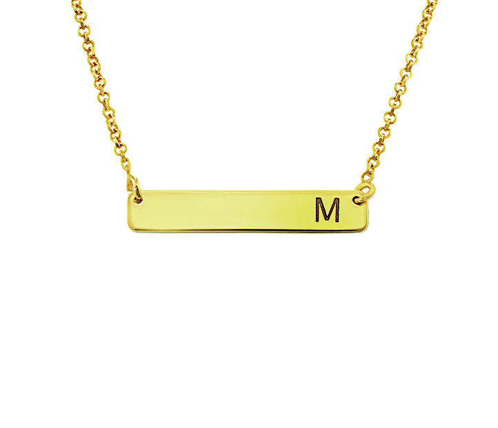Initial Letter Bar Necklace