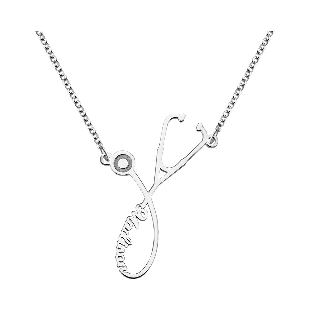 Stethoscope Name Necklace